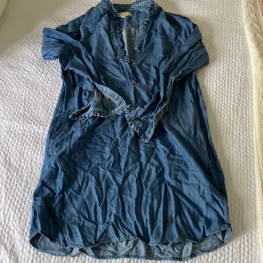 Loft chambray dress with pockets